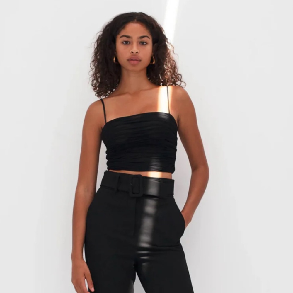 ARITZIA BABATON BLACK LUXOR MESH
CORSET TOP